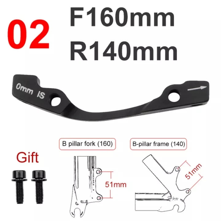 MEROCA Aluminum Disc Brake Adapter for MTB 160-203mm Rotors F160 R140