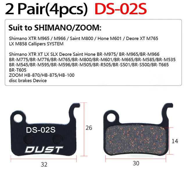 2 Paia (4 pezzi) MTB Pastiglie freno a disco idrauliche in ceramica DS-03S, Universale
