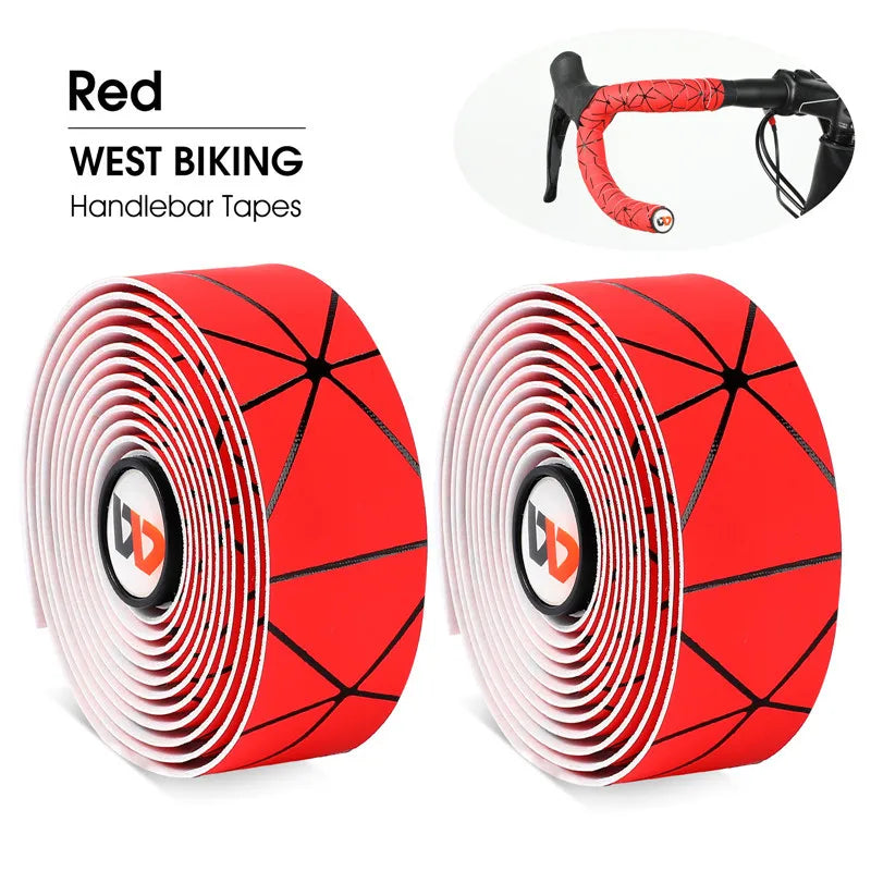 WEST BIKING Bandă de ghidon Soft EVA PU – Negru anti‑vibrație, 2 dopuri