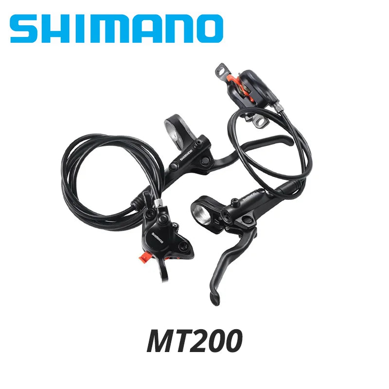 Shimano MT200 Set de frâne cu disc hidraulic cu 2‑pistoane – Manetă din oțel cu 3‑degete