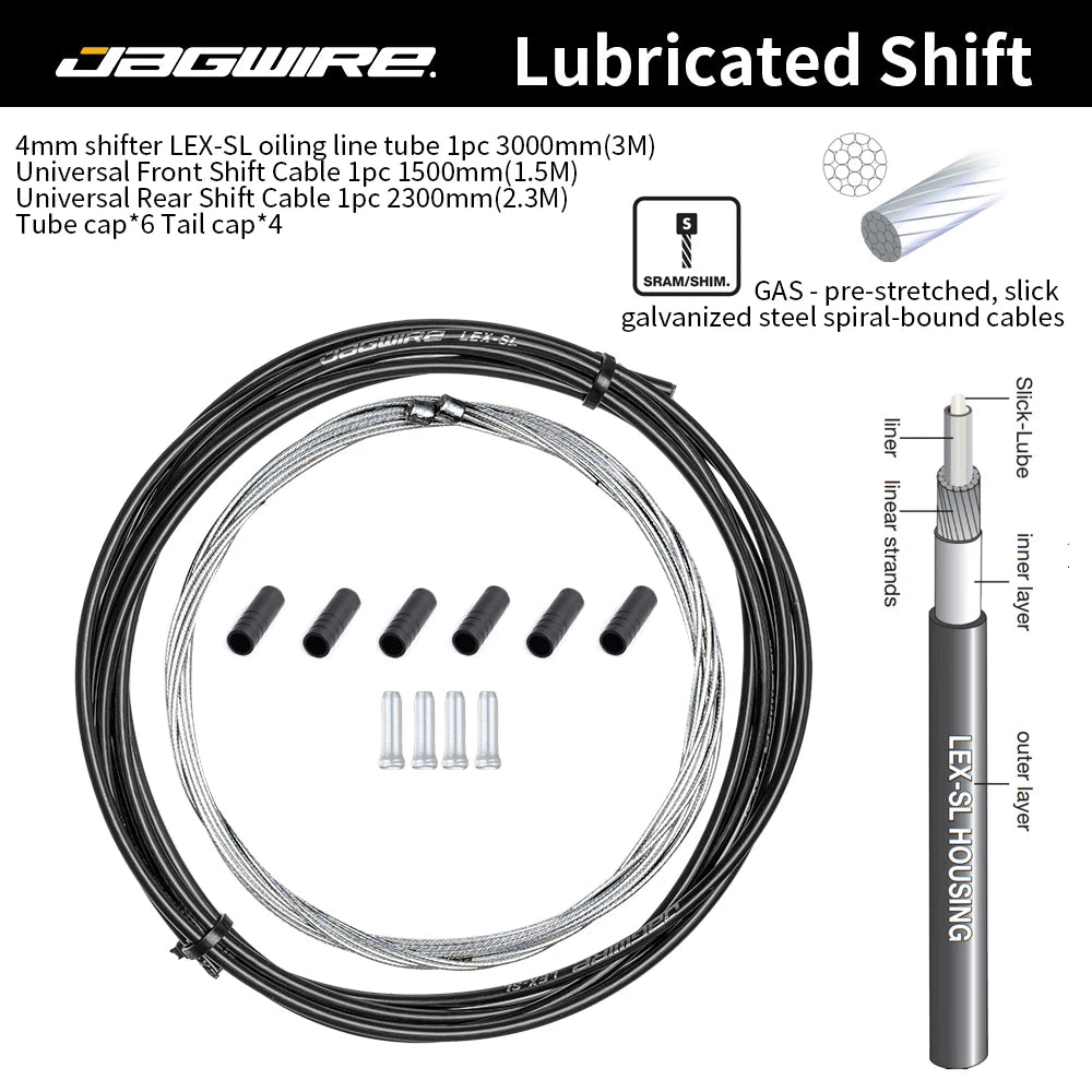 JAGWIRE Oliebelagt 4mm Skifterkabelhus Grøn, Universel MTB & Vej