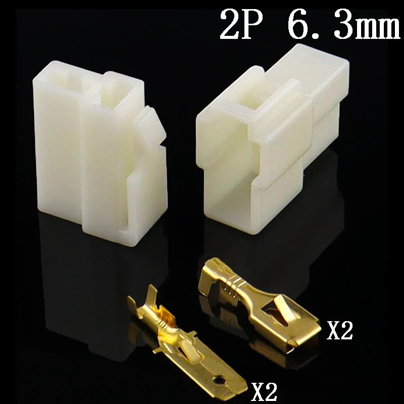 6.3mm 14‑pins ledforbindelsessæt – Stik til mand/kvinde til el‑cykel & bil