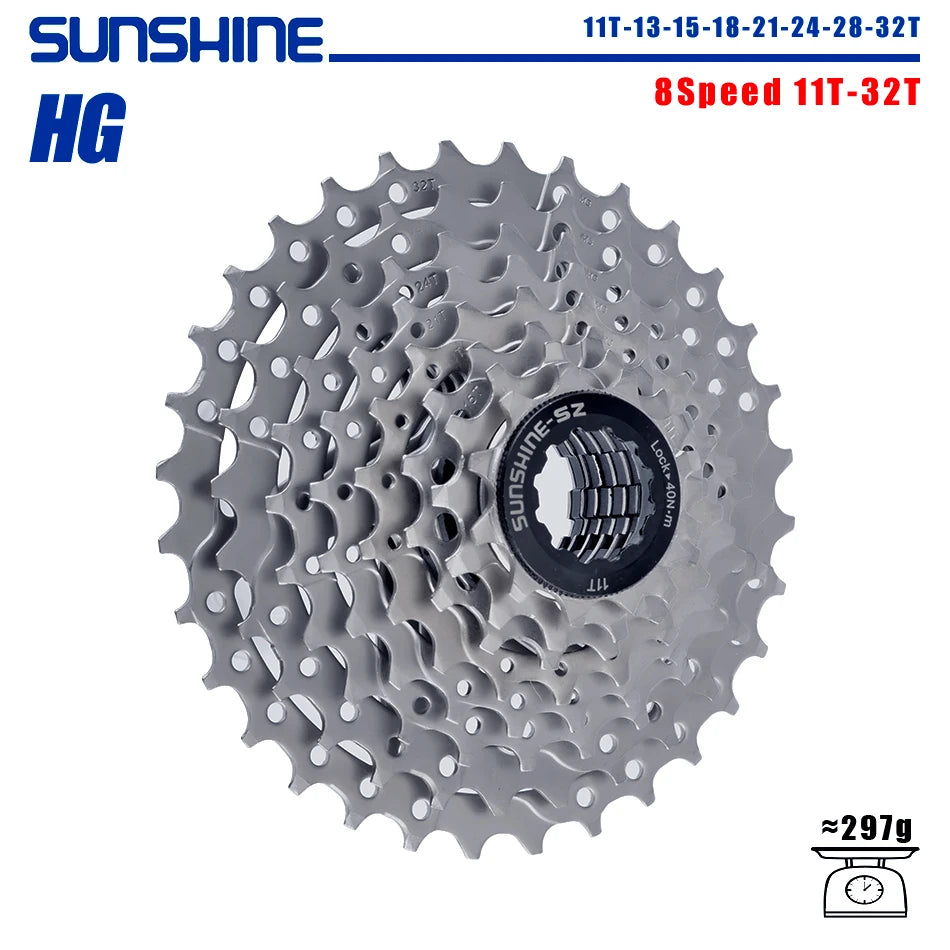 SUNSHINE 11‑Gang 11‑46T HG Kassette für Shimano MTB – 8‑12 Gang