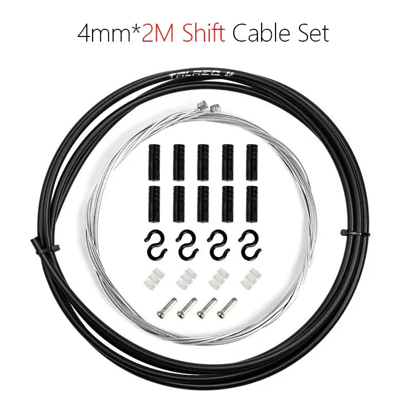 2,5 m Schwarzes Brems‑ und Schaltkabel‑Set 4 mm/5 mm für Mountain‑ und Rennräder
