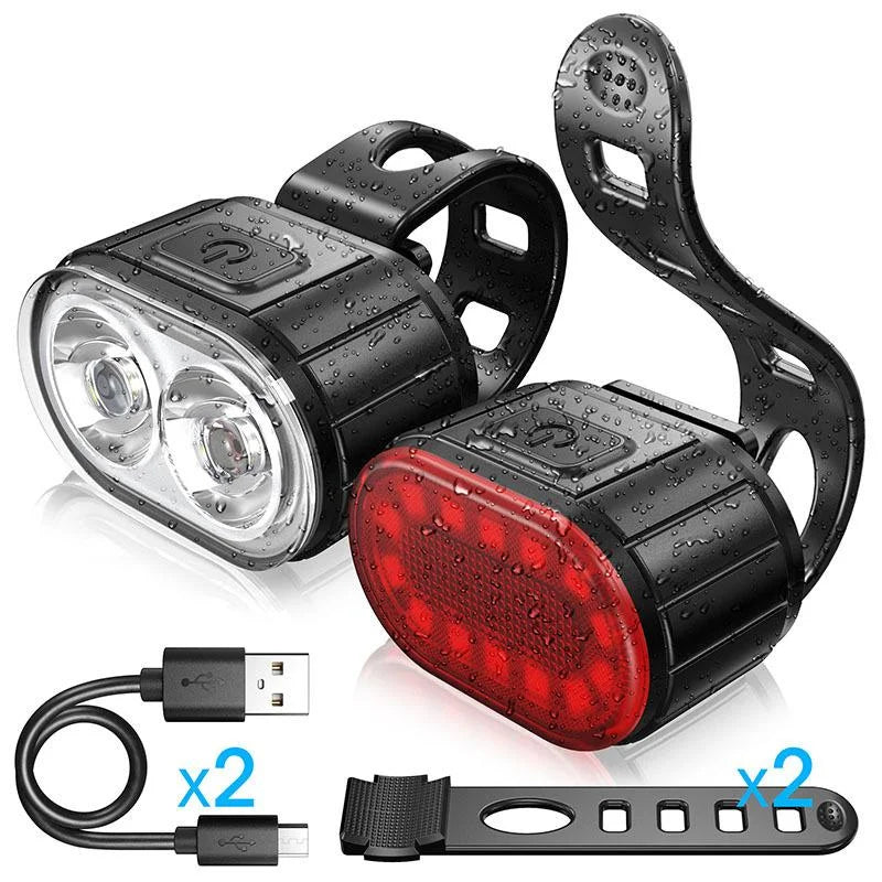BUCKLOS Iluminação para Bicicleta Frontal e Traseira – Conjunto LED M2 Luz Traseira Redonda
