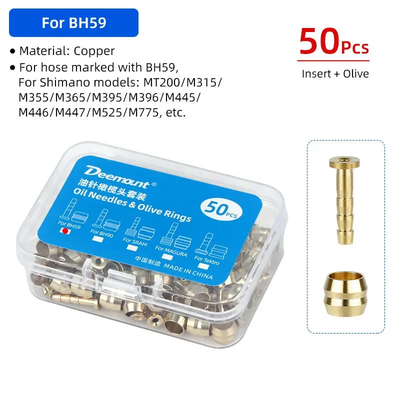 50pcs Hydraulic Brake Olives – Magura, Shimano, SRAM, Copper Alloy