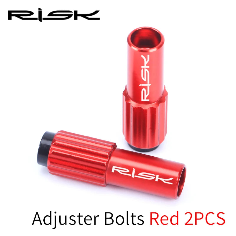 2 pezzi Bullone regolatore di cavo in linea rosso da 4 mm per MTB e bici da strada