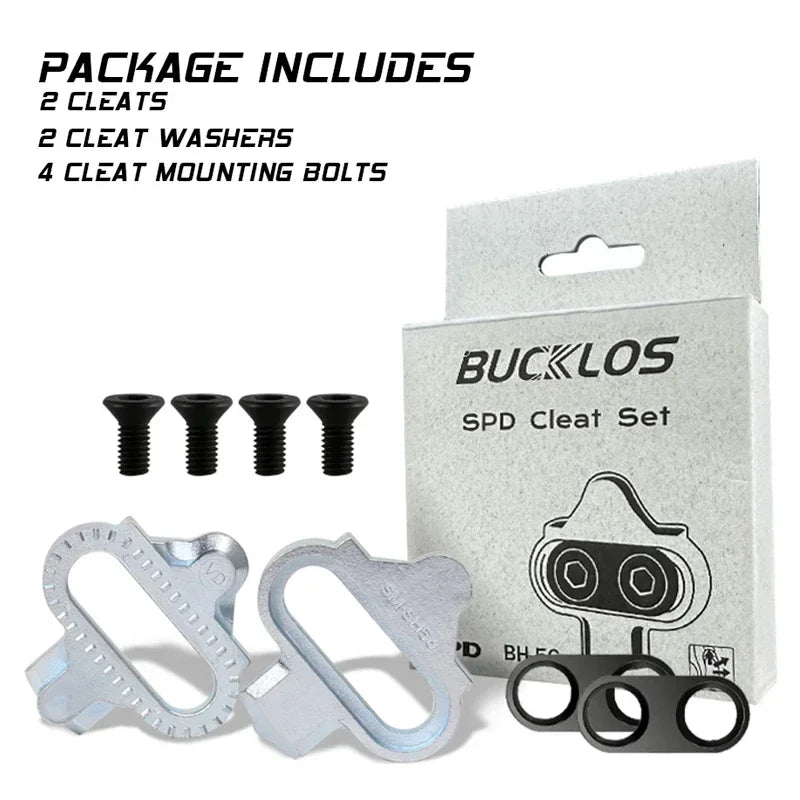 Bucklos 4 pares Silver MTB SPD Pedivelas – Clipe de pedal auto‑travante