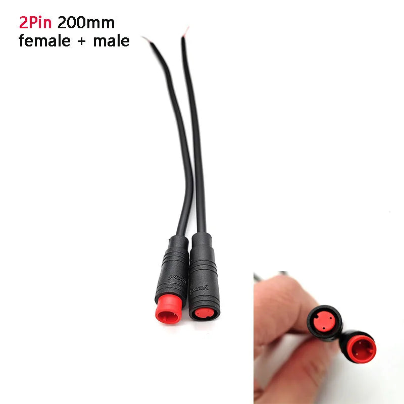 M8 vandtæt 3‑stift 1m E‑Bike connector kabel – 2A IP66 stik