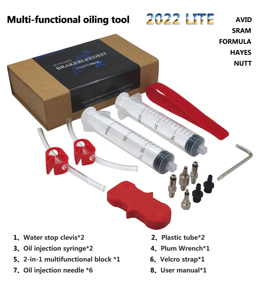 2024 Hydraulic Brake Oil Bleed Kit – Shimano, SRAM, Avid – 2022 LITE