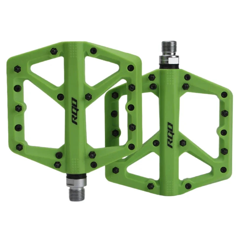 Pedais de Plataforma MTB de Nylon RGO – Azul, Empunhadura Plana, Leve