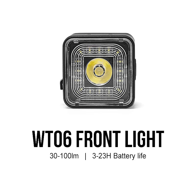 Smart Brake Sensing Light Set Front/Rear, IP66, 120LM USB, WT06