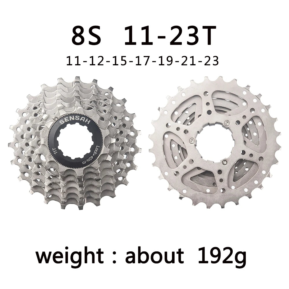 SENSAH 11‑gear vejcykel kassette 11‑28T, 8/9/10/11 gear, HG hub